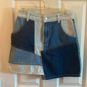 Zara patchwork denim skirt size small